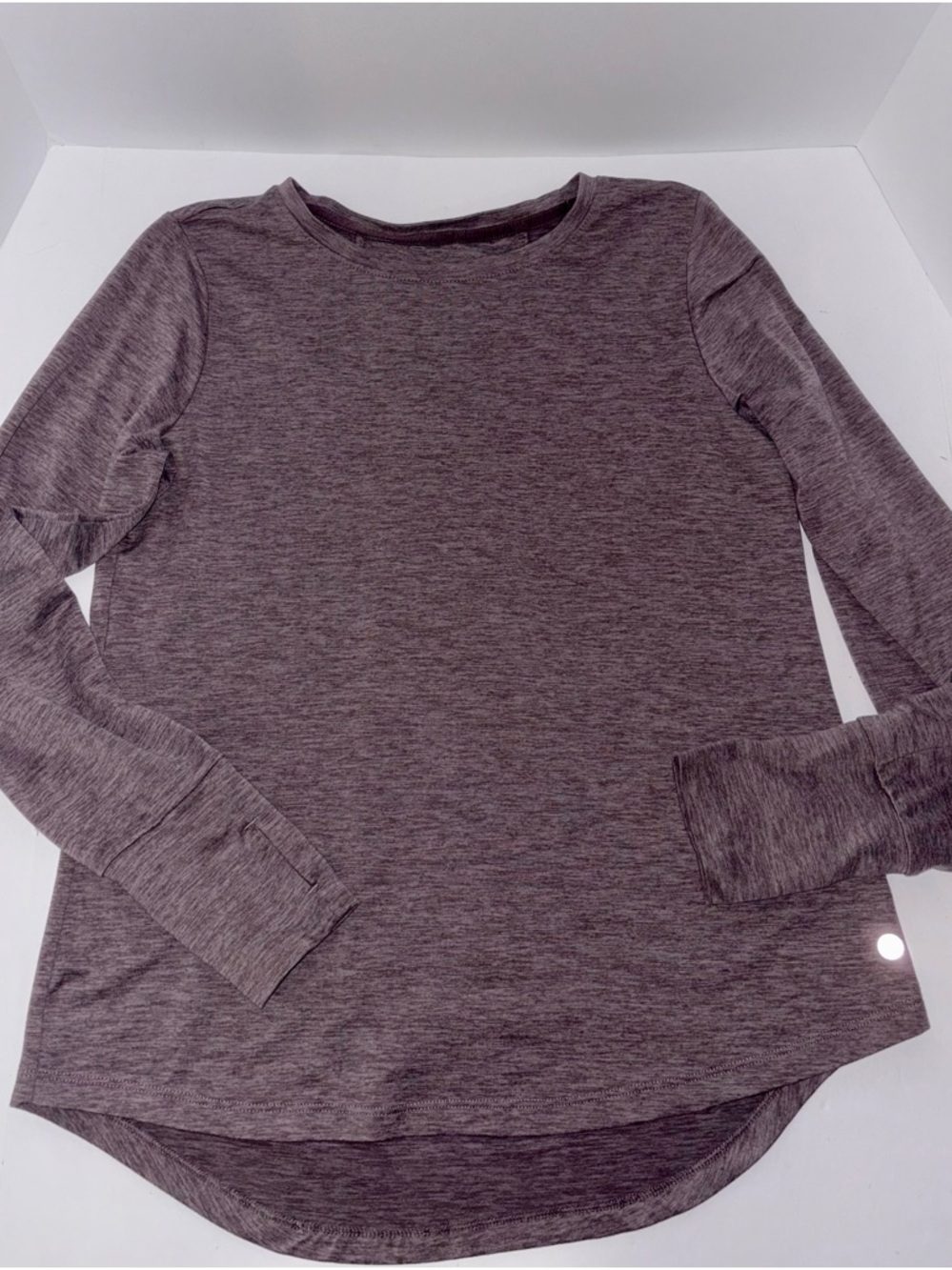 Apana Heathered Crewneck Tee Mauve Women’s Small Thumb Holes Athleisure
